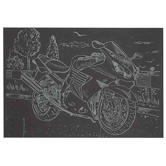 Гравюра А5 "Мотоцикл-1" ГрА5з-2 економ варіант у пакеті 21 х 14,8 см Вінниця