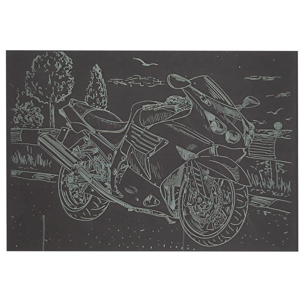 Гравюра А5 "Мотоцикл-1" ГрА5з-2 економ варіант у пакеті 21 х 14,8 см Вінниця - фото 1