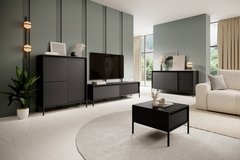 Комод Perfect Home Сенсо / Senso 2-дверний з 3 шухлядами 2D3S/187 Чорний (PFH-091136) Дніпро - фото 7
