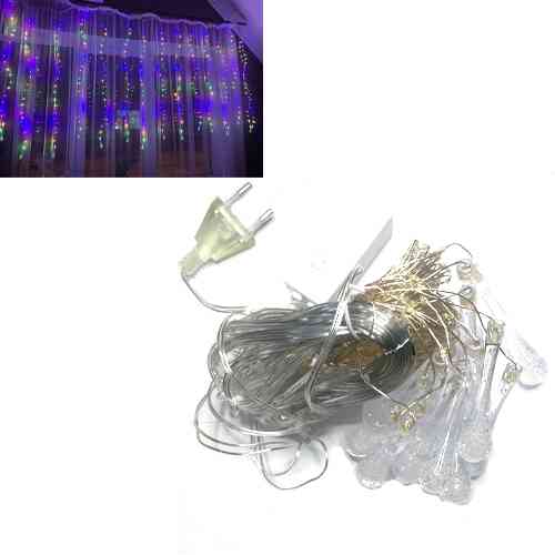 Гирлянда светодиодная новогодняя цветная Капля Росы 300 LED 3 x 1м Винница