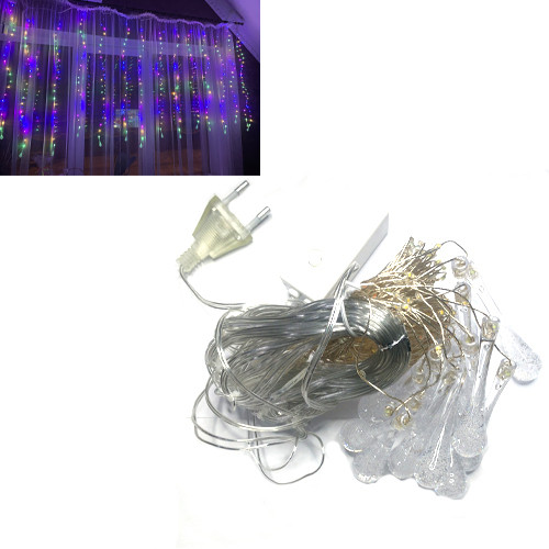 Гирлянда светодиодная новогодняя цветная Капля Росы 300 LED 3 x 1м Винница - изображение 1