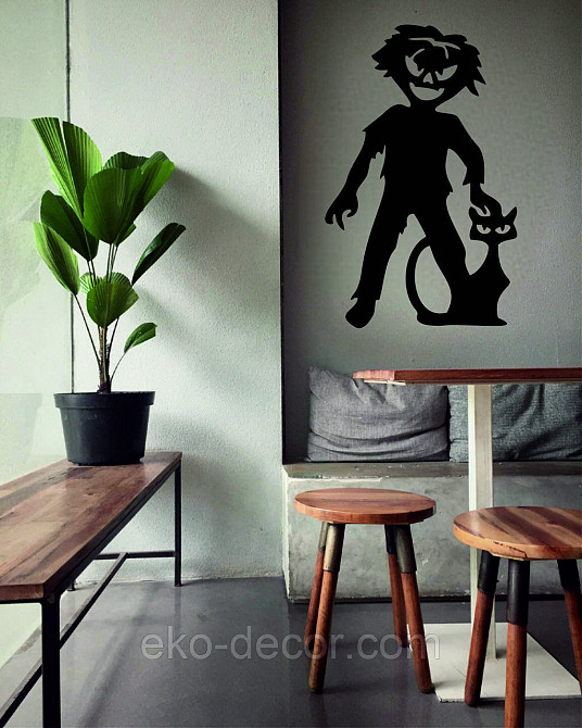 Декоративне настінне Панно «Сілует дітей. Гелловін», Декор на стіну 70*44 см, Чорний Київ - фото 8