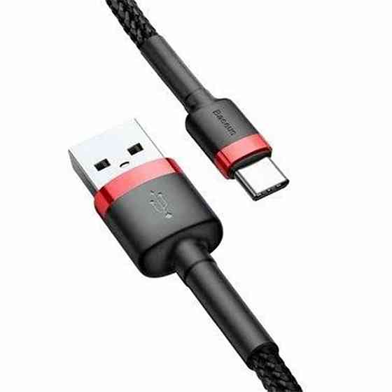 Кабель Baseus Cafule Cable USB For Type-C 3A 2m Red+Black Київ