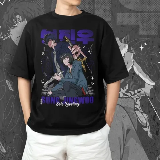 Футболка чоловіча з  принтом Solo Leveling Sung Jin-Woo 6 Розмір 48 Anime0921 Дніпро