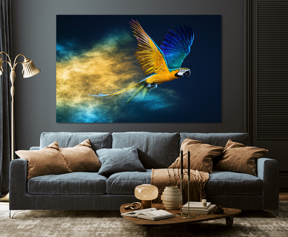 Картина полотно у вітальню / спальню  Пташка Папуга   MLP_385 ( 60х30см ) 80х160см Київ - фото 3