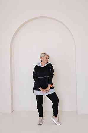 Женский прогулочный костюм двунитка Черный, 54/58 Одесса