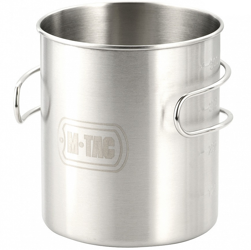 Туристична Кружка зі складними ручками 450 мл M-Tac (CL1C-M37-A) Нержавіюча сталь Нововолинськ - фото 2