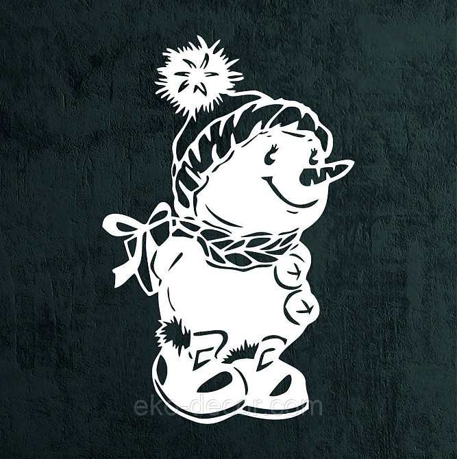 Декоративное настенное Панно «Снеговик», Декор на стену 90*56 см, Белый Киев - изображение 5