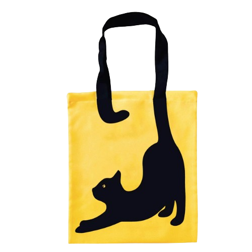 4262 Сумка-шопер Кішка ручка-хвіст  35*40см  жовтий габардин  (10шт/уп) Житомир - фото 1