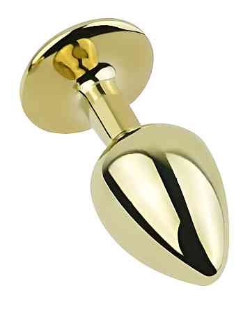 Анальная пробка с кристаллом EGZO - Gold Round Plug Red size S Sex Aura Киев