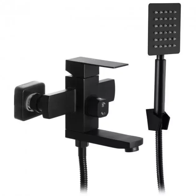 Смеситель для ванны с душевым гарнитуром WEZER PRO3-02-BLACK черный Киев - изображение 1