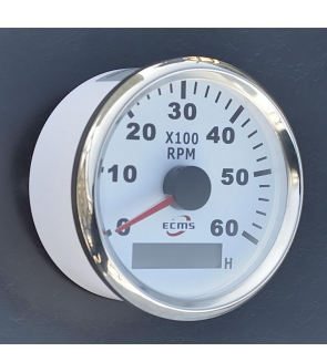 Тахометр З Лічильником Мотогодин човнів катерів тракторів Ecms (Білий) Київ - фото 1