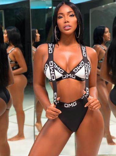 Спортивный купальник раздельный S черно-белый Киев - изображение 1