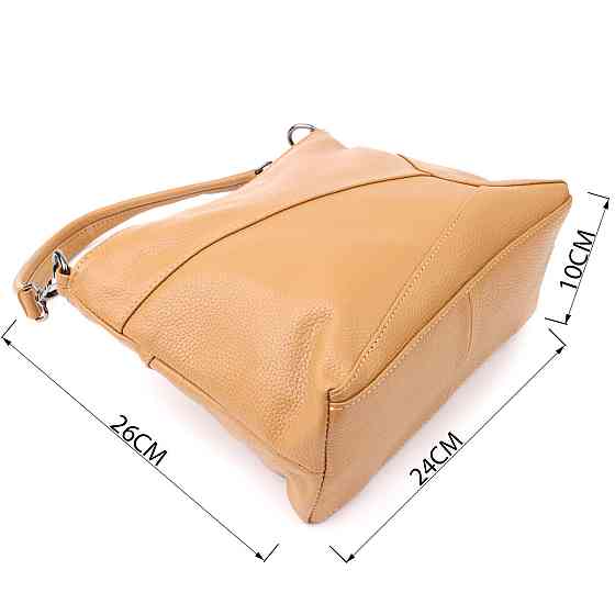 Жіноча сумка на два відділення з натуральної шкіри Vintage 23015 Світло-коричневий Київ