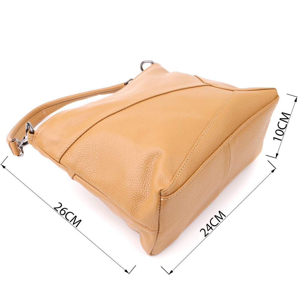 Жіноча сумка на два відділення з натуральної шкіри Vintage 23015 Світло-коричневий Київ - фото 3