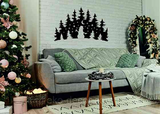 Декоративное настенное Панно «Новый год», Декор на стену 70*44 см, Чёрный Киев