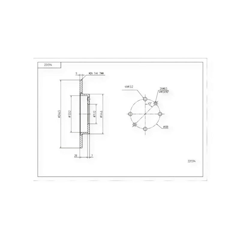 Диск Citroen Berlingo (1996-) задний (d247x9mm) тормозной Мукачево - изображение 1