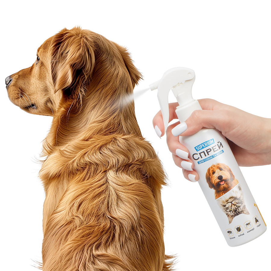 СУПЕРІУМ Спрей від бліх, кліщів, комарів та ґедзів для котів та собак, 200 мл Коломыя - изображение 4