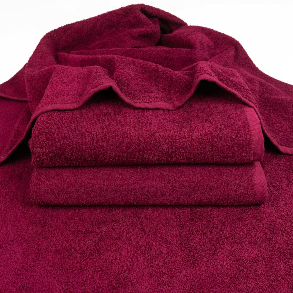 Набір махрових рушників 3шт GM Textile 40х70см, 50х90см, 70х140см 400г / м2 (Бордовий) Суми - фото 4