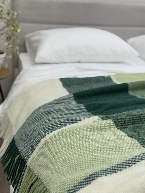 Vladi Плед Vladi 170x210 см вовняний 70% салатово-зелений Нова Зеландія 01/Liam Київ - фото 2