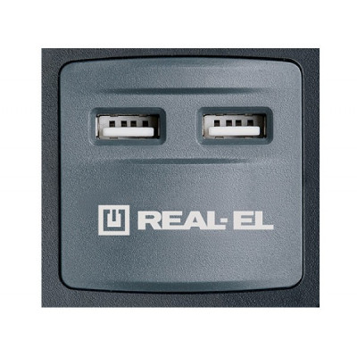 Сетевой фильтр питания REAL-EL RS-8F USB CHARGE 3m, black (EL122300004) Винница - изображение 4