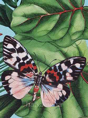 Шпалери метрові вініл на флізелін Erismann Nature soul квіти листя тропіки птиці метелики на бірюзовому Київ