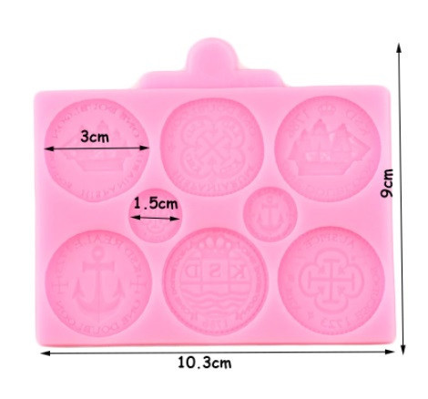 Молд силиконовый Монеты 103 на 90 мм розовый Киев - изображение 2