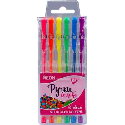 Ручка гелева Yes Neon набір 6 шт (411706) Вінниця