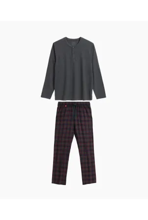 Чоловіча піжама (довгі штани, довгий рукав) 100% Бавовна Atlantic NMP-375 S Київ