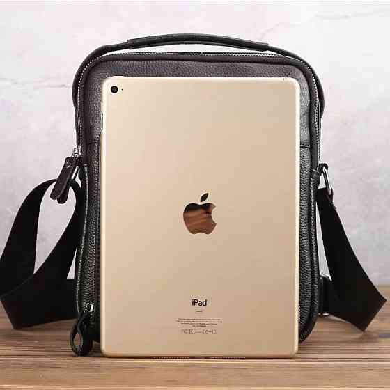 Кожаная мужская сумка-барсетка через плечо черная Tiding Bag A25-1278C Каменское