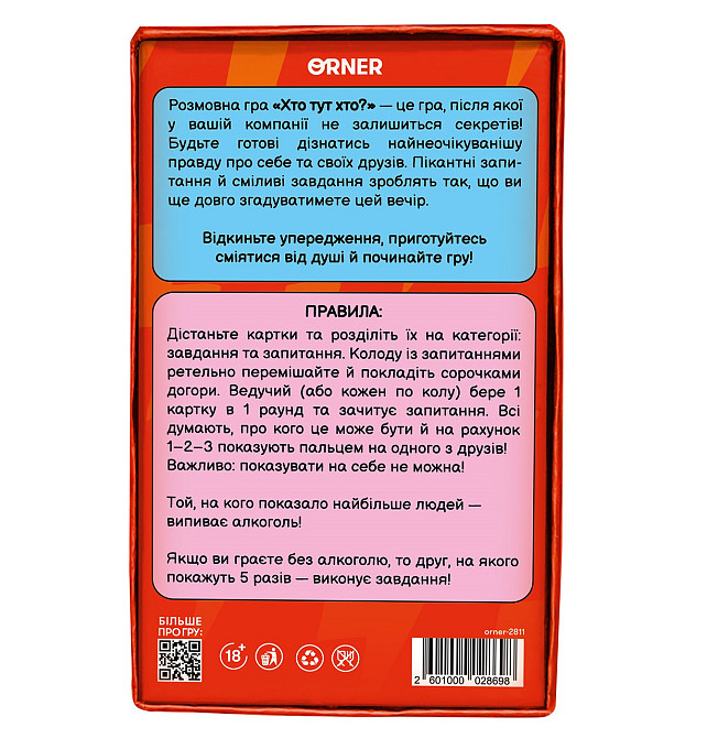 Гра для компанії Orner Хто тут хто? Гра для вечірки (orner-2811) ( Українська ) Харків - фото 3