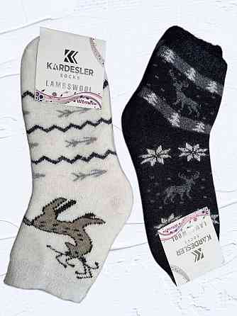 Жіночі вовняні теплі шкарпетки зимовий принт (2 шт.) Kardesler 10234 Київ