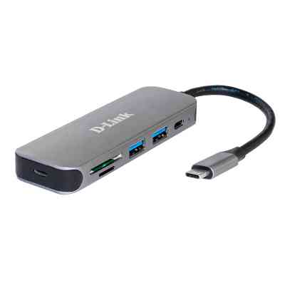 Концентратор D-Link DUB-2325 2xUSB3.0, 1xUSB TypeC, 1xSD, 1x-microSD, USB TypeC (DUB-2325) Вінниця