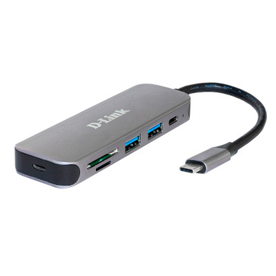Концентратор D-Link DUB-2325 2xUSB3.0, 1xUSB TypeC, 1xSD, 1x-microSD, USB TypeC (DUB-2325) Вінниця - фото 1