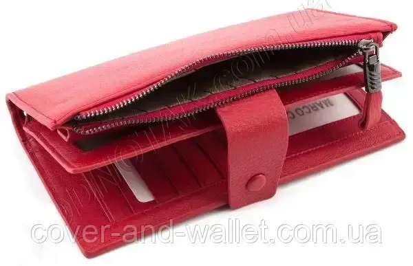 Елітний жіночий гаманець клатч з натуральної шкіри червоного кольору Marco Coverna 1426 Київ - фото 8