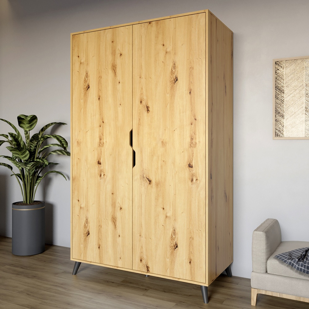 Шафа дводверна з чорними ніжками М-ЗОН Борн 1200 Дуб Артизан (MZN-031060) Львів - фото 1