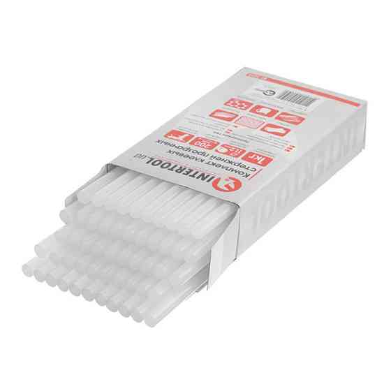 Комплект клейових стрижнів прозорих, 11,2×200 мм, уп. 1 кг INTERTOOL RT-1015 Київ