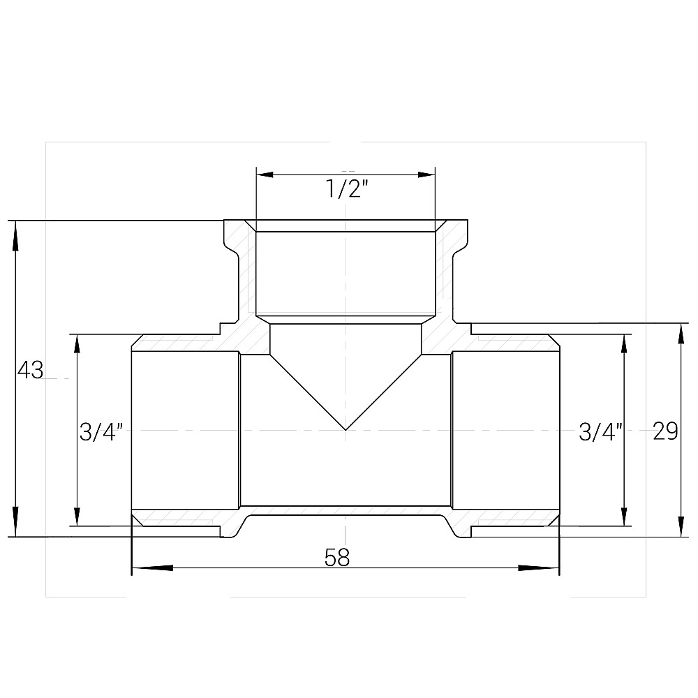Трійник редукційний 3/4″х1/2″х3/4″ЗВЗ нікельований A0224А(нк) Тернополь - изображение 3