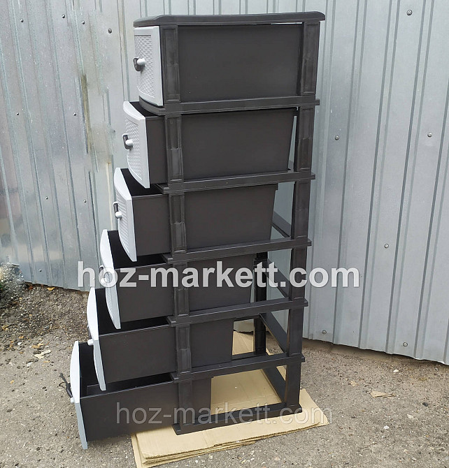 Комод пластиковый Стиль тумба серый на 6 ящиков Украина Харьков - изображение 4