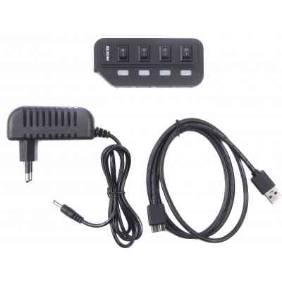 Концентратор Maxxter 4 x USB 2.0 Type-A 1m cable + 5V1A adapter (HU2A-4P-AC-02) Вінниця