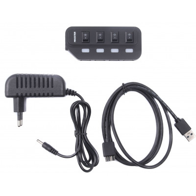 Концентратор Maxxter 4 x USB 2.0 Type-A 1m cable + 5V1A adapter (HU2A-4P-AC-02) Вінниця - фото 4