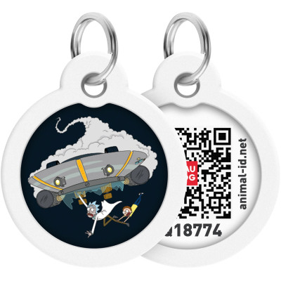 Адресник для тварин WAUDOG Smart ID з QR паспортом "Рік і Морті 1", коло 30 мм (230-0280) Вінниця - фото 1