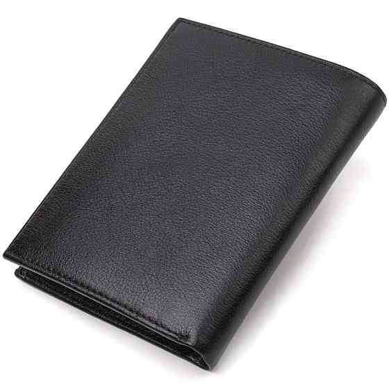 Чоловічий гаманець вертикального формату з натуральної шкіри CANPELLINI 21753 Чорний Київ