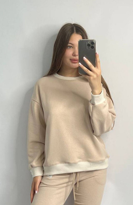 Свитшот женский трикотажный Пудровый M/L Харьков - изображение 3