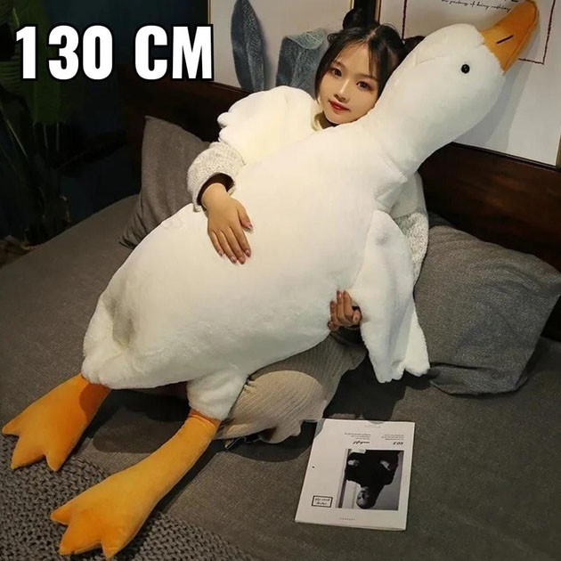 Милий гусь 130 см, Гуска м'яка іграшка, Іграшка гуска-обійми плед якісна, М'які іграшки-подушки XH-49 Львів - фото 5
