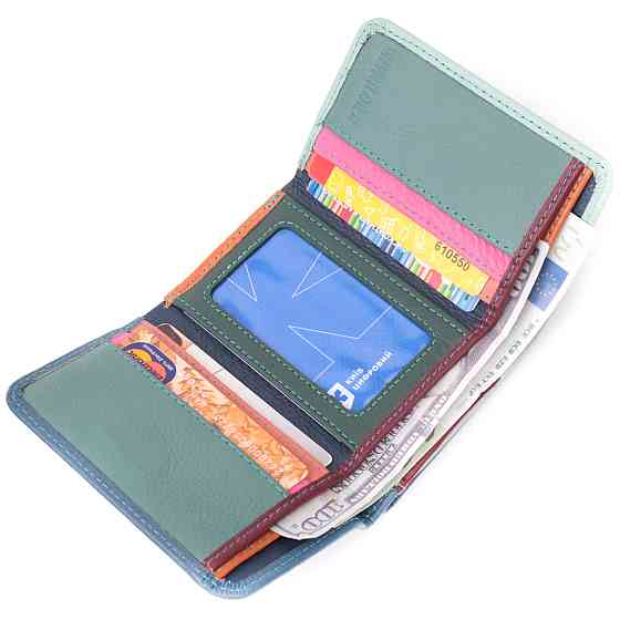 Красочный женский кошелек из натуральной кожи ST Leather 22493 Разноцветный Киев