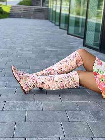 Nivelle Чоботи жіночі NIVELLE примула пудра натуральна шкіра висота 47см обхват 34-35см розмір Коломыя