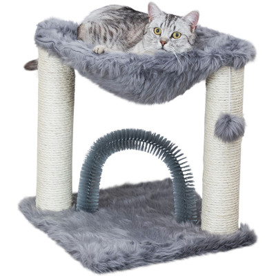 Дряпка (когтеточка) для котов Trixie Baza со щеткой 41х41х50 см серая (4011905445489) Винница - изображение 3