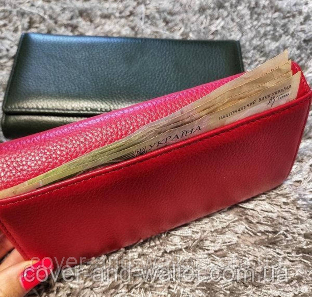 Класичний жіночий гаманець з натуральної шкіри червоного кольору MD Leather Київ - фото 8