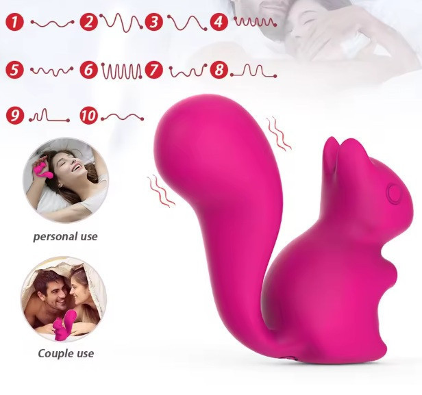 Мини-вибратор клиторальный Every Night Toys Debbie в форме белочки красный, 10 режимов вибрации Sex Aura Киев - изображение 3
